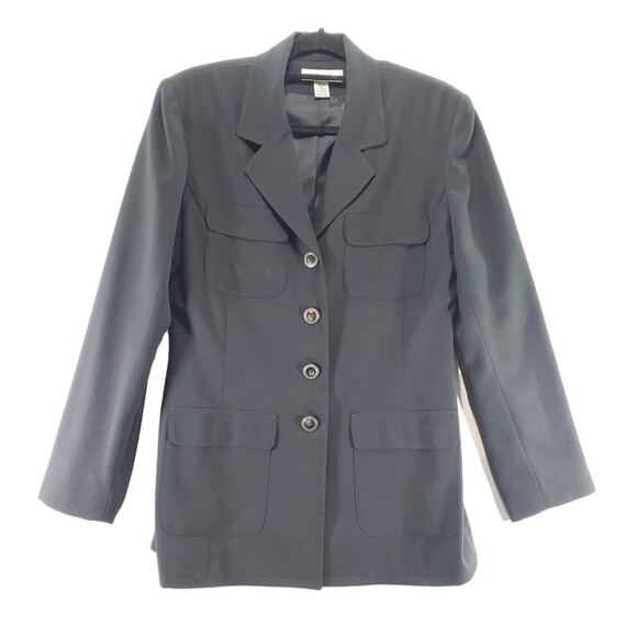 Ann Taylor Jackets & Blazers - Ann Taylor 10 Wool Blazer Black M Pockets 4 Buttons USA Made Suit Jacket